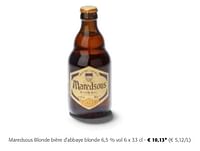 Promotions Maredsous blonde bière d`abbaye blonde - Maredsous - Valide de 24/04/2024 à 07/05/2024 chez Colruyt