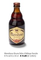 Promotions Maredsous brune bière d’abbaye foncée - Maredsous - Valide de 24/04/2024 à 07/05/2024 chez Colruyt