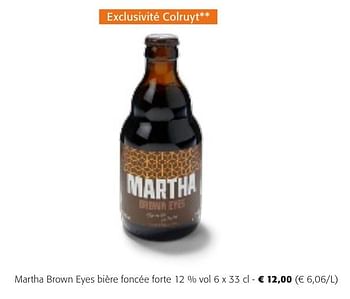 Promotions Martha brown eyes bière foncée forte - Martha - Valide de 24/04/2024 à 07/05/2024 chez Colruyt