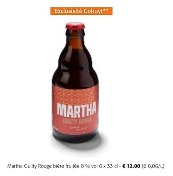 Promotions Martha guilty rouge bière fruitée - Martha - Valide de 24/04/2024 à 07/05/2024 chez Colruyt