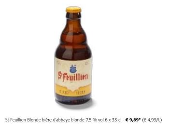 Promotions St-feuillien blonde bière d`abbaye blonde - St Feuillien - Valide de 24/04/2024 à 07/05/2024 chez Colruyt