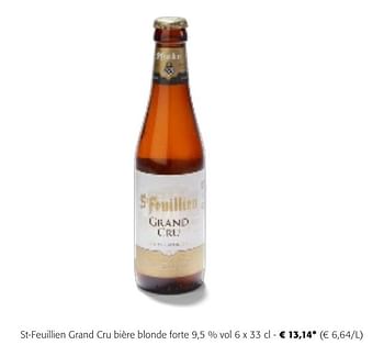 Promoties St-feuillien grand cru bière blonde forte - St Feuillien - Geldig van 24/04/2024 tot 07/05/2024 bij Colruyt