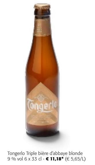 Promoties Tongerlo triple bière d`abbaye blonde - Tongerlo - Geldig van 24/04/2024 tot 07/05/2024 bij Colruyt
