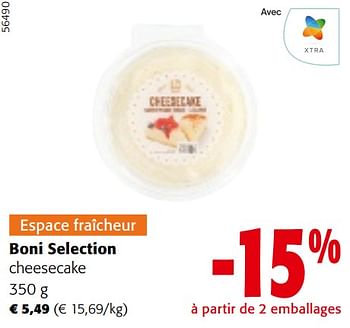 Promoties Boni selection cheesecake - Boni - Geldig van 24/04/2024 tot 07/05/2024 bij Colruyt