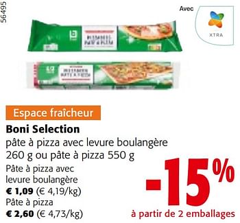Promoties Boni selection pâte à pizza avec levure boulangère ou pâte à pizza - Boni - Geldig van 24/04/2024 tot 07/05/2024 bij Colruyt