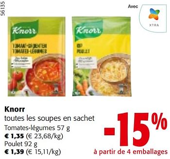 Promoties Knorr toutes les soupes en sachet - Knorr - Geldig van 24/04/2024 tot 07/05/2024 bij Colruyt
