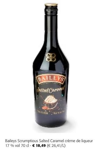 Promoties Baileys scrumptious salted caramel crème de liqueur - Baileys - Geldig van 24/04/2024 tot 07/05/2024 bij Colruyt