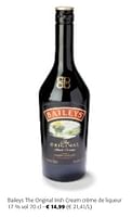 Promotions Baileys the original irish cream crème de liqueur - Baileys - Valide de 24/04/2024 à 07/05/2024 chez Colruyt