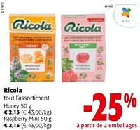 Promotions Ricola tout l’assortiment - Ricola - Valide de 24/04/2024 à 07/05/2024 chez Colruyt