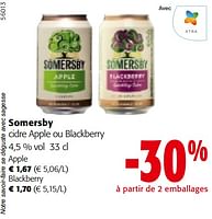 Promotions Somersby cidre apple ou blackberry - Somersby - Valide de 24/04/2024 à 07/05/2024 chez Colruyt