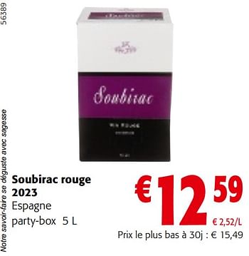 Promoties Soubirac rouge 2023 - Rode wijnen - Geldig van 24/04/2024 tot 07/05/2024 bij Colruyt