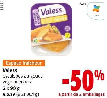 Promoties Valess escalopes au gouda végétariennes - Valess - Geldig van 24/04/2024 tot 07/05/2024 bij Colruyt