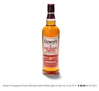 Promotions Dewar`s portuguese smooth blended scotch whisky aged 8 years - Dewar's - Valide de 24/04/2024 à 07/05/2024 chez Colruyt