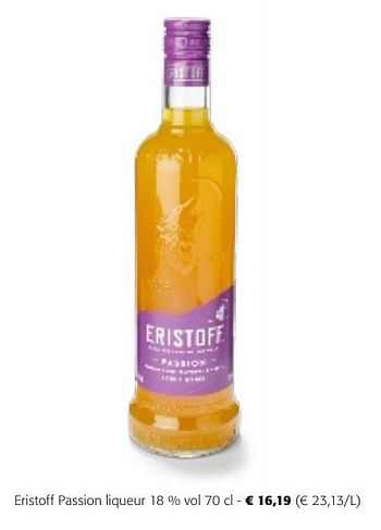 Promotions Eristoff passion liqueur - Eristoff - Valide de 24/04/2024 à 07/05/2024 chez Colruyt
