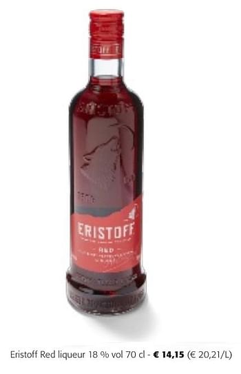 Promoties Eristoff red liqueur - Eristoff - Geldig van 24/04/2024 tot 07/05/2024 bij Colruyt