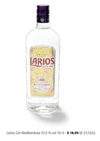 Promotions Larios gin mediterránea - Larios - Valide de 24/04/2024 à 07/05/2024 chez Colruyt