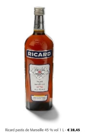 Promoties Ricard pastis de marseille - Ricard - Geldig van 24/04/2024 tot 07/05/2024 bij Colruyt