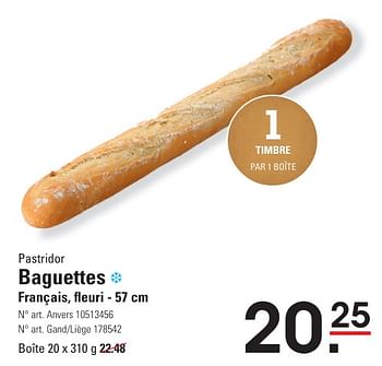 Promoties Baguettes français, fleuri - Pastridor - Geldig van 25/04/2024 tot 13/05/2024 bij Sligro