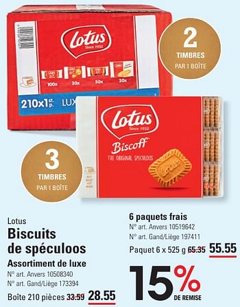Promoties Biscuits de spéculoos assortiment de luxe - Lotus Bakeries - Geldig van 25/04/2024 tot 13/05/2024 bij Sligro