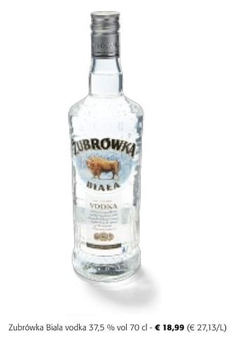 Promotions Zubrówka biala vodka - Zubrowka - Valide de 24/04/2024 à 07/05/2024 chez Colruyt