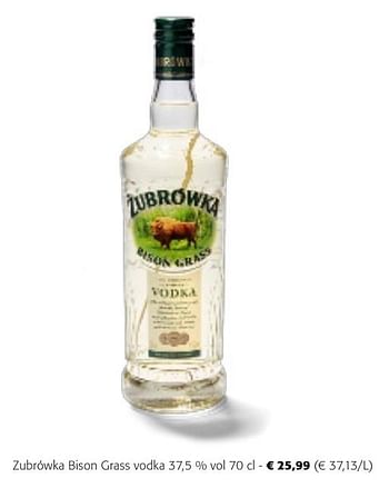 Promoties Zubrówka bison grass vodka - Zubrowka - Geldig van 24/04/2024 tot 07/05/2024 bij Colruyt
