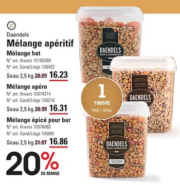 Promoties Mélange apéritif mélange hot - Daendels - Geldig van 25/04/2024 tot 13/05/2024 bij Sligro
