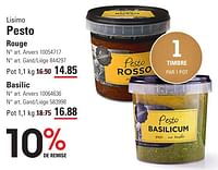 Promotions Pesto rouge - Lisimo - Valide de 25/04/2024 à 13/05/2024 chez Sligro