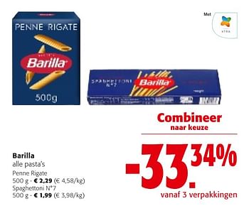 Promotions Barilla alle pasta`s - Barilla - Valide de 24/04/2024 à 07/05/2024 chez Colruyt