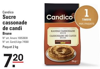 Promoties Sucre cassonade de candi brune - Candico - Geldig van 25/04/2024 tot 13/05/2024 bij Sligro