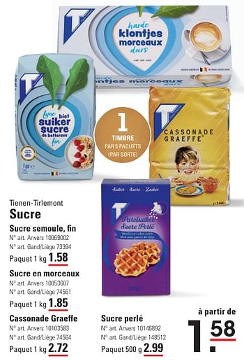 Promoties Sucre sucre semoule, fin - Tienen - Geldig van 25/04/2024 tot 13/05/2024 bij Sligro