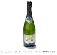 Champagne marquis de villon blanc de blancs brut premier cru-Champagne