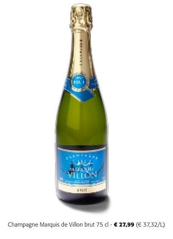 Promoties Champagne marquis de villon brut - Champagne - Geldig van 24/04/2024 tot 07/05/2024 bij Colruyt