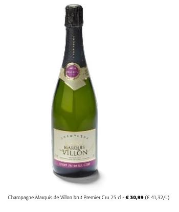 Promotions Champagne marquis de villon brut premier cru - Champagne - Valide de 24/04/2024 à 07/05/2024 chez Colruyt