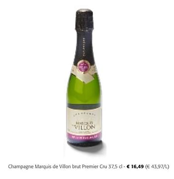 Promoties Champagne marquis de villon brut premier cru - Champagne - Geldig van 24/04/2024 tot 07/05/2024 bij Colruyt
