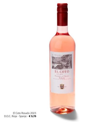 Promoties El coto rosado 2023 d.o.c. rioja - Rosé wijnen - Geldig van 24/04/2024 tot 07/05/2024 bij Colruyt