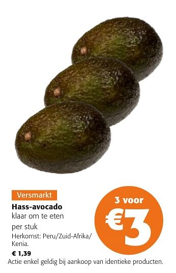 Promotions Hass-avocado klaar om te eten - Produit maison - Colruyt - Valide de 24/04/2024 à 07/05/2024 chez Colruyt