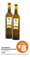 Promoties Jean balmont chardonnay 2022-2023 vin de france - Witte wijnen - Geldig van 24/04/2024 tot 07/05/2024 bij Colruyt