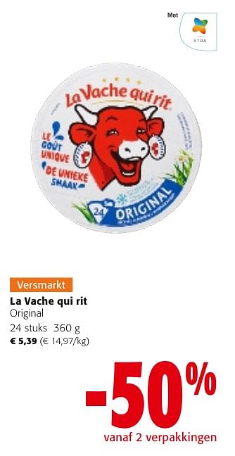 Promoties La vache qui rit original - La Vache Qui Rit - Geldig van 24/04/2024 tot 07/05/2024 bij Colruyt