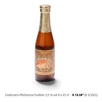 Promoties Lindemans pêcheresse fruitbier - Lindemans - Geldig van 24/04/2024 tot 07/05/2024 bij Colruyt
