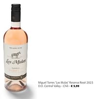 Miguel torres `las mulas` reserva rosé 2023 d.o. central valley-Rosé wijnen