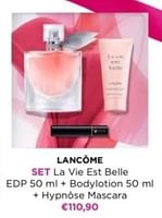 Promoties Lancome set la vie est belle edp + bodylotion + hypnése mascara - Lancome - Geldig van 29/04/2024 tot 05/05/2024 bij ICI PARIS XL