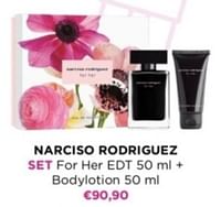 Promoties Narciso rodriguez set for her edt + bodylotion - Narciso Rodriguez - Geldig van 29/04/2024 tot 05/05/2024 bij ICI PARIS XL