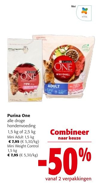 Promoties Purina one alle droge hondenvoeding - Purina - Geldig van 24/04/2024 tot 07/05/2024 bij Colruyt