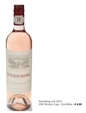 Promotions Roodeberg rosé 2023 kwv western cape - Vins rosé - Valide de 24/04/2024 à 07/05/2024 chez Colruyt