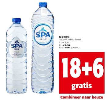 Promotions Spa reine natuurlijk mineraalwater - Spa - Valide de 24/04/2024 à 07/05/2024 chez Colruyt