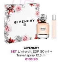Promoties Venchy set l`interdit edp + travel spray - Givenchy - Geldig van 29/04/2024 tot 05/05/2024 bij ICI PARIS XL