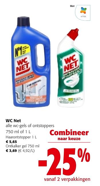 Promotions Wc net alle wc-gels of ontstoppers - WC Net - Valide de 24/04/2024 à 07/05/2024 chez Colruyt