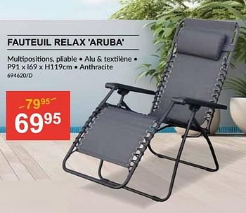 Promoties Fauteuil relax aruba - Huismerk - HandyHome - Geldig van 25/04/2024 tot 19/05/2024 bij HandyHome