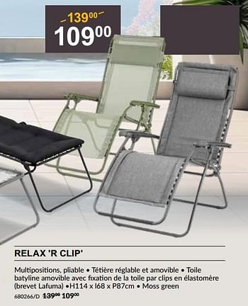 Promoties Relax r clip - Lafuma - Geldig van 25/04/2024 tot 19/05/2024 bij HandyHome