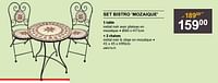 Promotions Set bistro mozaique 1 table + 2 chaises - Produit Maison - HandyHome - Valide de 25/04/2024 à 19/05/2024 chez HandyHome